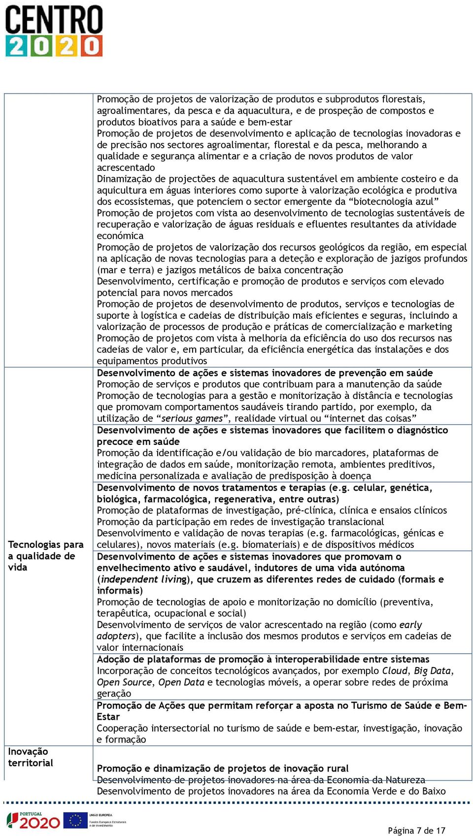 melhorando a qualidade e segurança alimentar e a criação de novos produtos de valor acrescentado Dinamização de projectões de aquacultura sustentável em ambiente costeiro e da aquicultura em águas