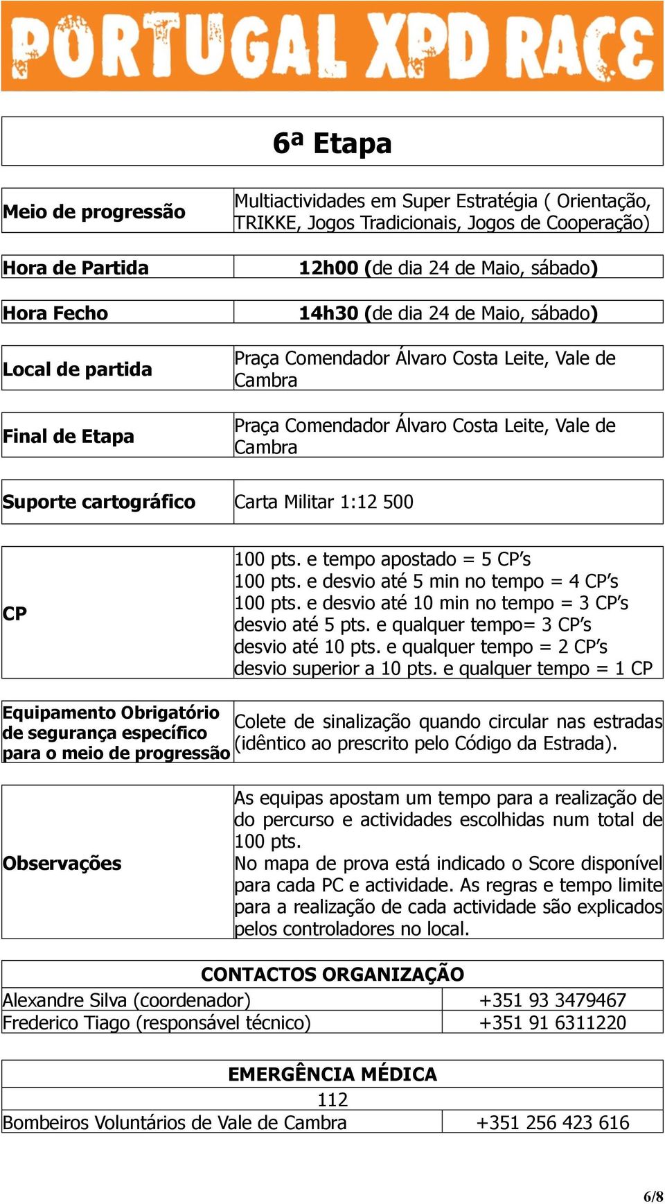 e desvio até 5 min no tempo = 4 s 100 pts. e desvio até 10 min no tempo = 3 s desvio até 5 pts. e qualquer tempo= 3 s desvio até 10 pts. e qualquer tempo = 2 s desvio superior a 10 pts.