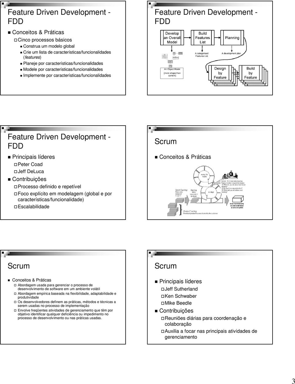 repetível Foco explícito em modelagem (global e por características/funcionalidade) Escalabilidade Abordagem usada para gerenciar o processo de desenvolvimento de software em um ambiente volátil