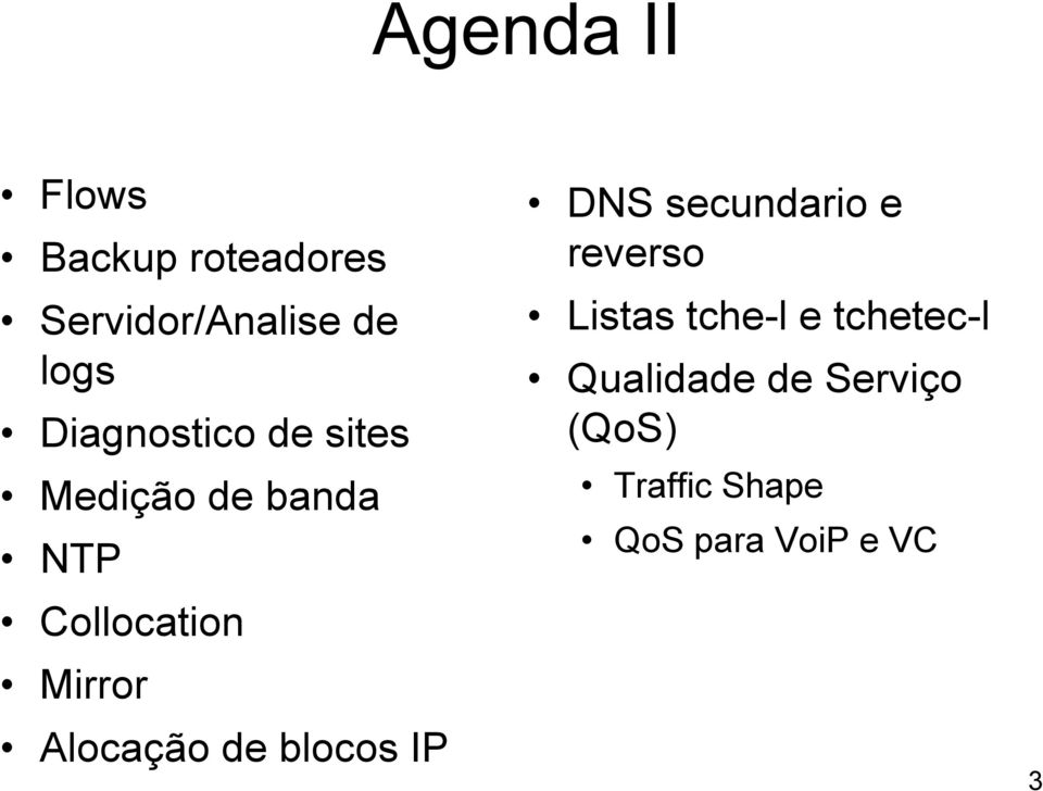 Alocação de blocos IP DNS secundario e reverso Listas tche-l e