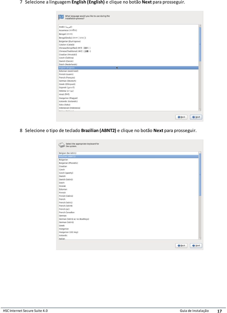 o tipo de teclado Brazilian (ABNT2) e clique no