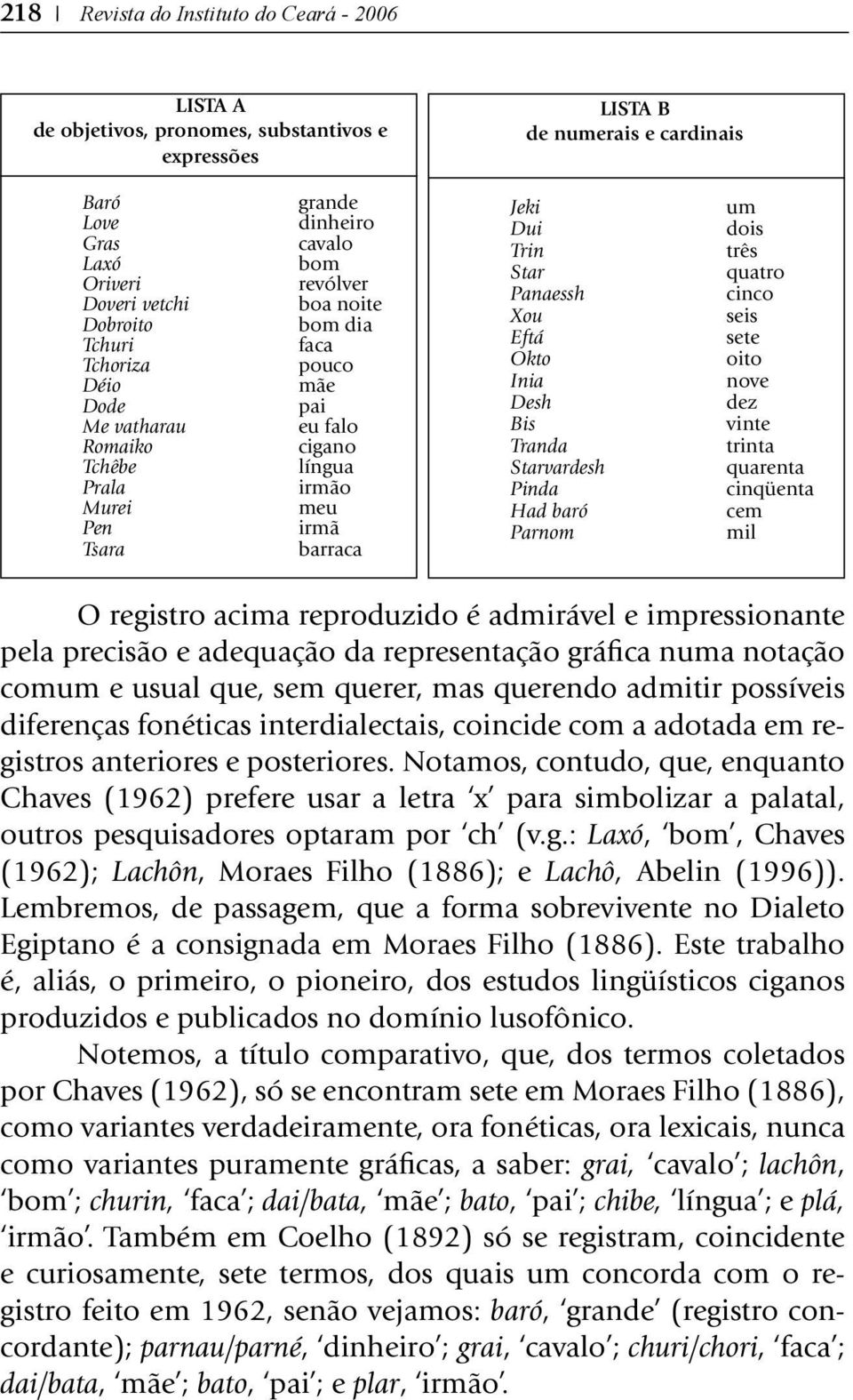 Panaessh Xou Eftá Okto Inia Desh Bis Tranda Starvardesh Pinda Had baró Parnom um dois três quatro cinco seis sete oito nove dez vinte trinta quarenta cinqüenta cem mil O registro acima reproduzido é