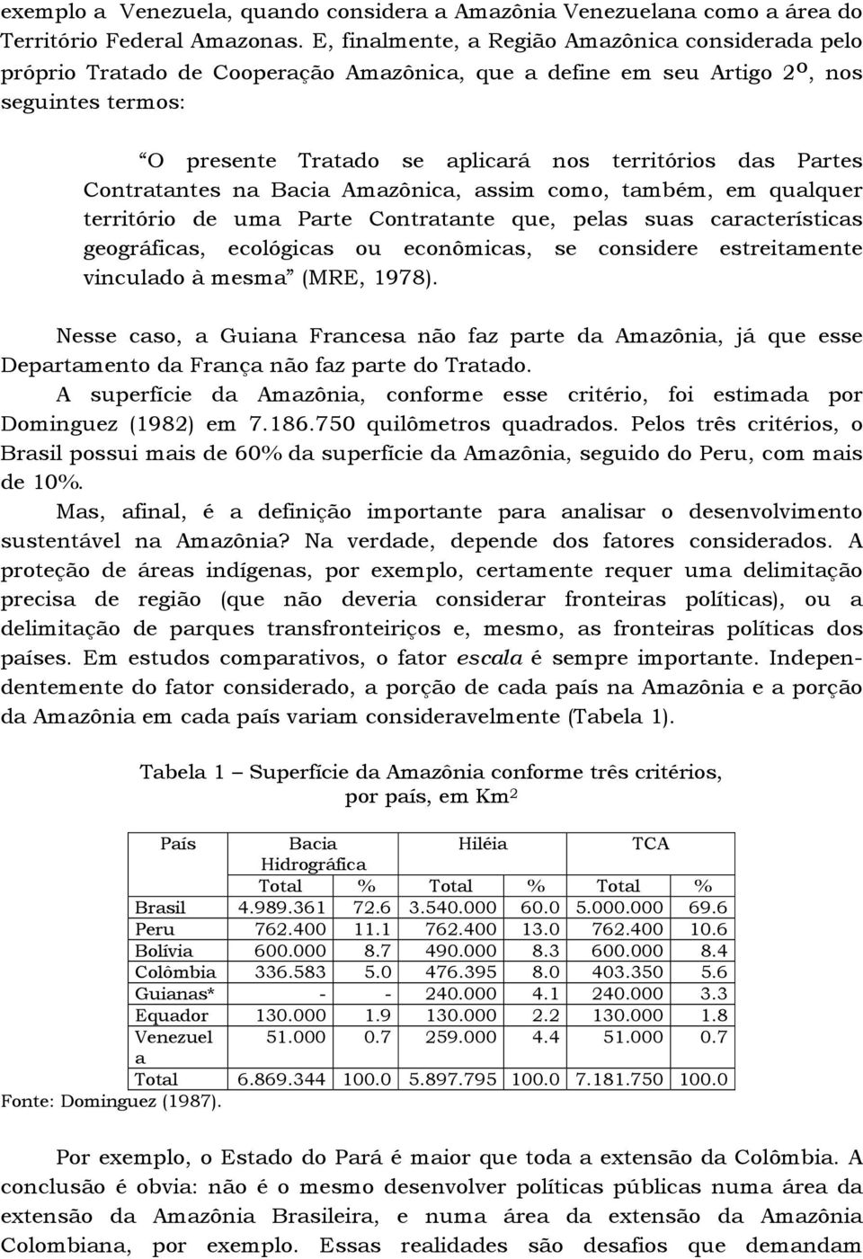 Partes Contratantes na Bacia Amazônica, assim como, também, em qualquer território de uma Parte Contratante que, pelas suas características geográficas, ecológicas ou econômicas, se considere