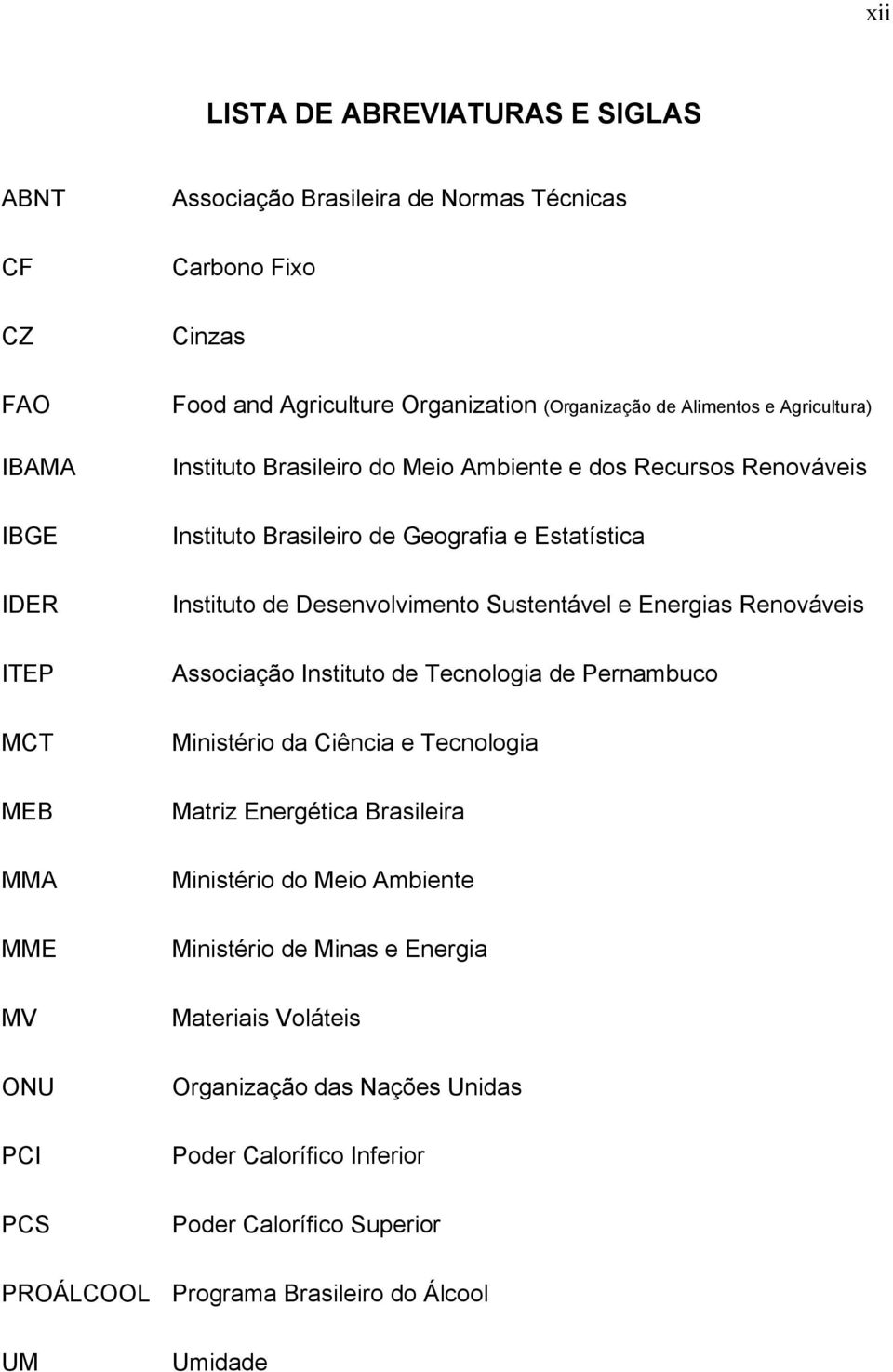 Instituto de Desenvolvimento Sustentável e Energias Renováveis Associação Instituto de Tecnologia de Pernambuco Ministério da Ciência e Tecnologia Matriz Energética Brasileira