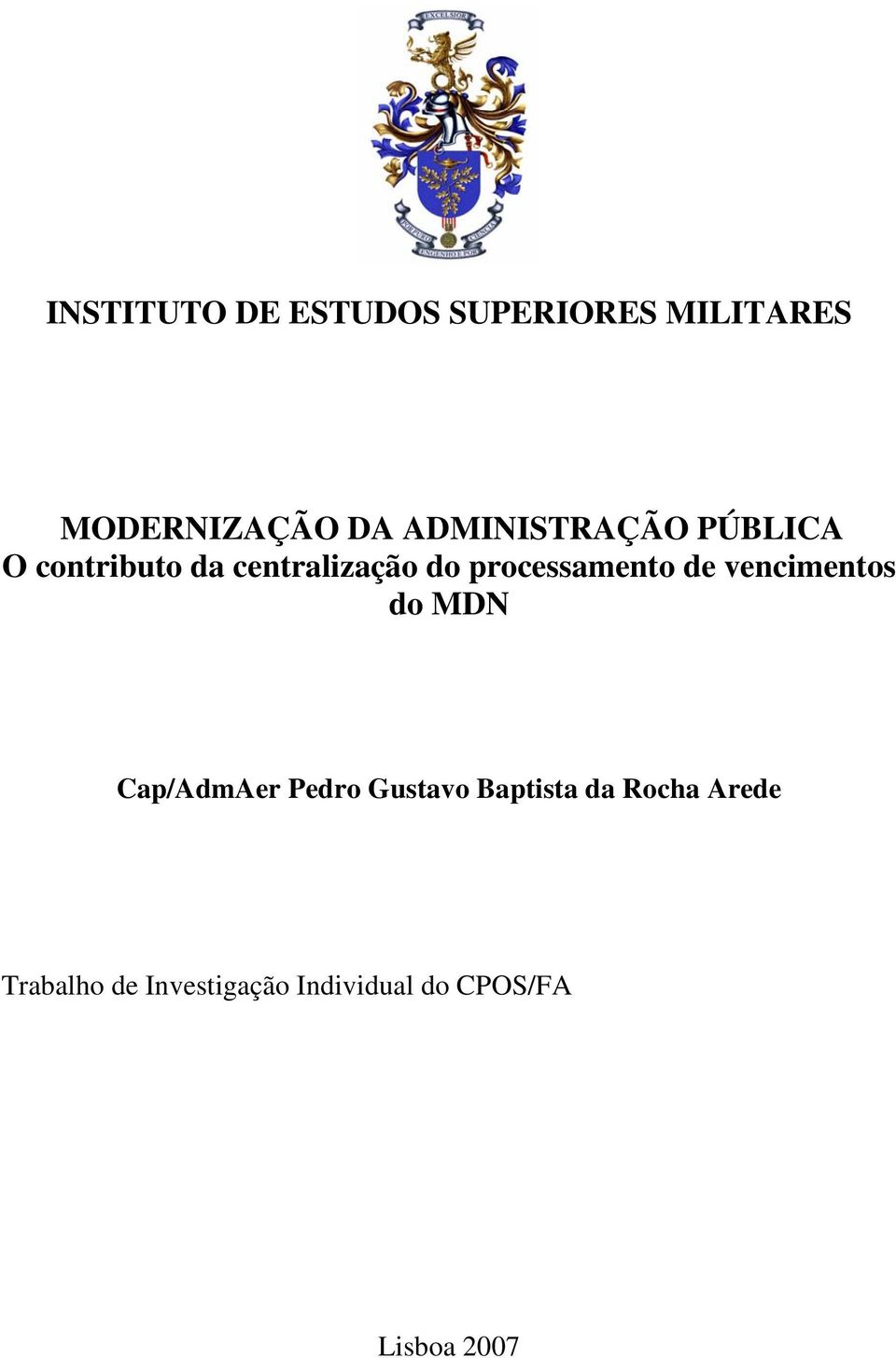 processamento de vencimentos do MDN Cap/AdmAer Pedro Gustavo