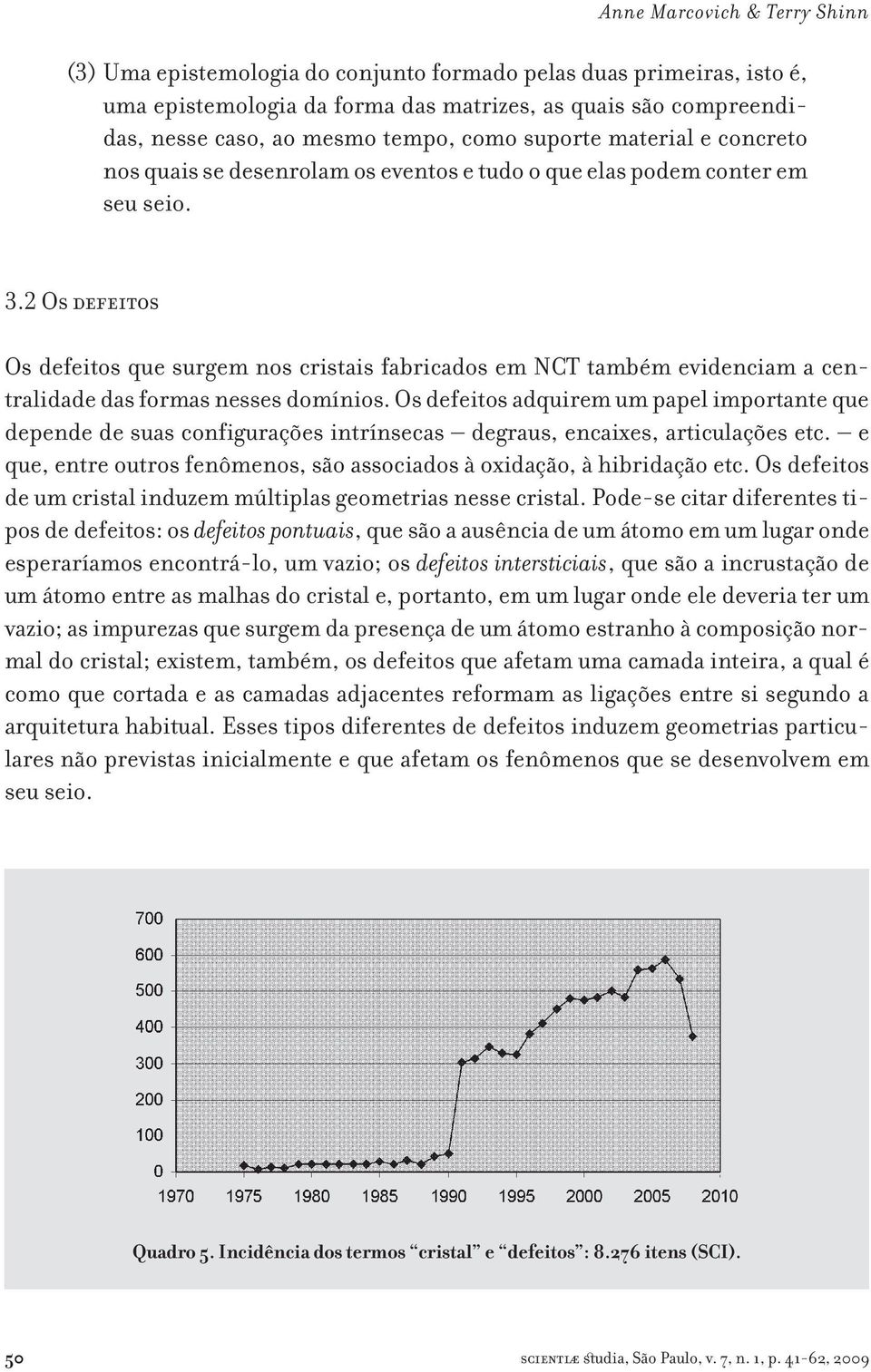 2 Os defeitos Os defeitos que surgem nos cristais fabricados em NCT também evidenciam a centralidade das formas nesses domínios.