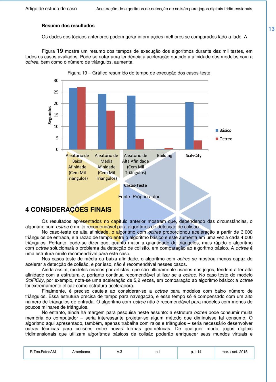 Pode-se notar uma tendência à aceleração quando a afinidade dos modelos com a octree, bem como o número de triângulos, aumenta.