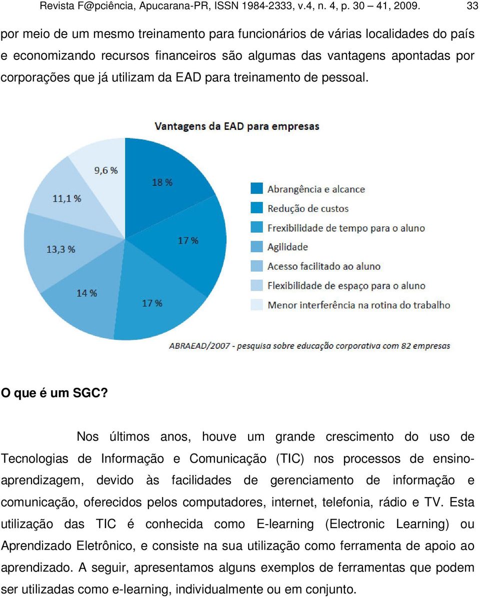 treinamento de pessoal. O que é um SGC?