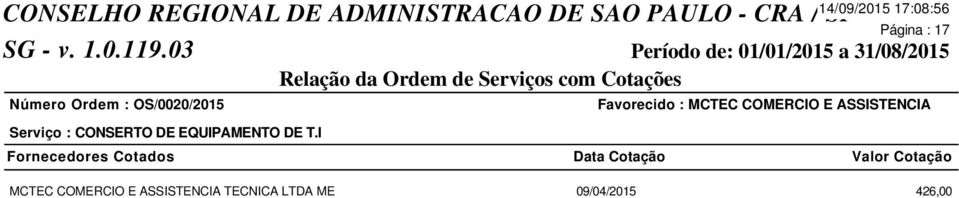 I Página : 17 Favorecido : MCTEC COMERCIO E