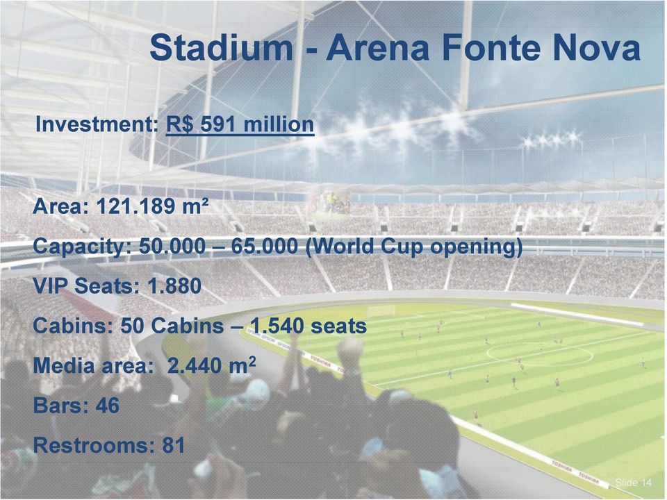 000 (World Cup opening) VIP Seats: 1.