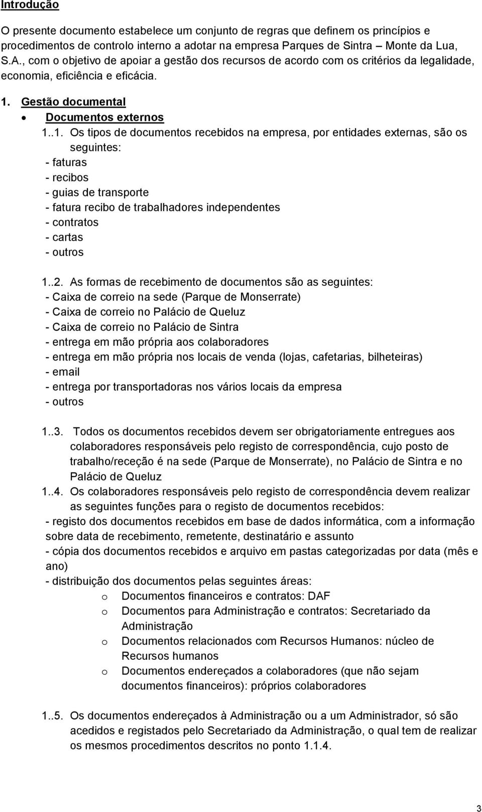 Gestão documental Documentos externos 1.