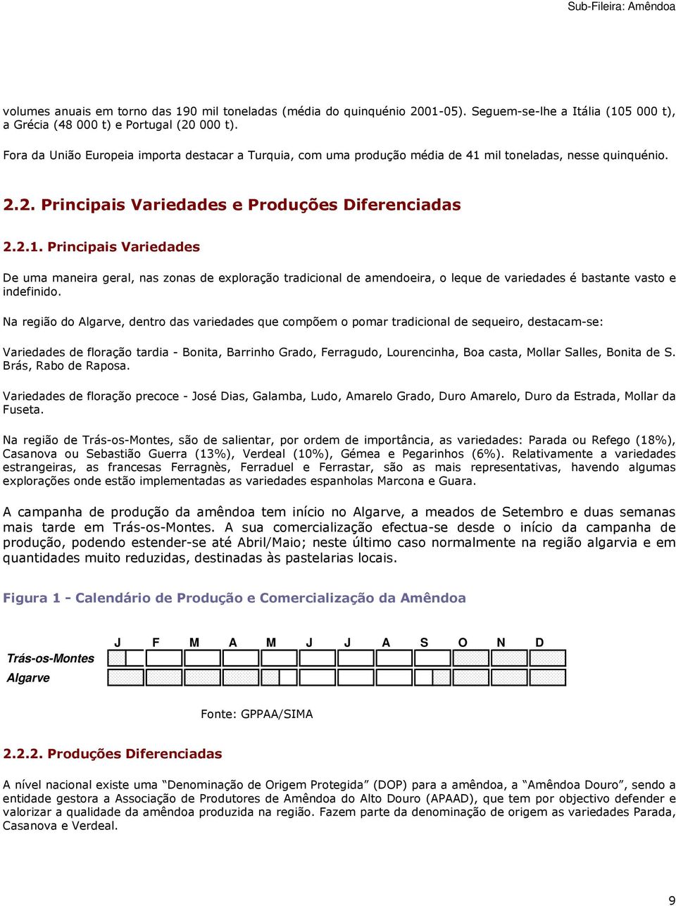 mil toneladas, nesse quinquénio. 2.2. Principais Variedades e Produções Diferenciadas 2.2.1.