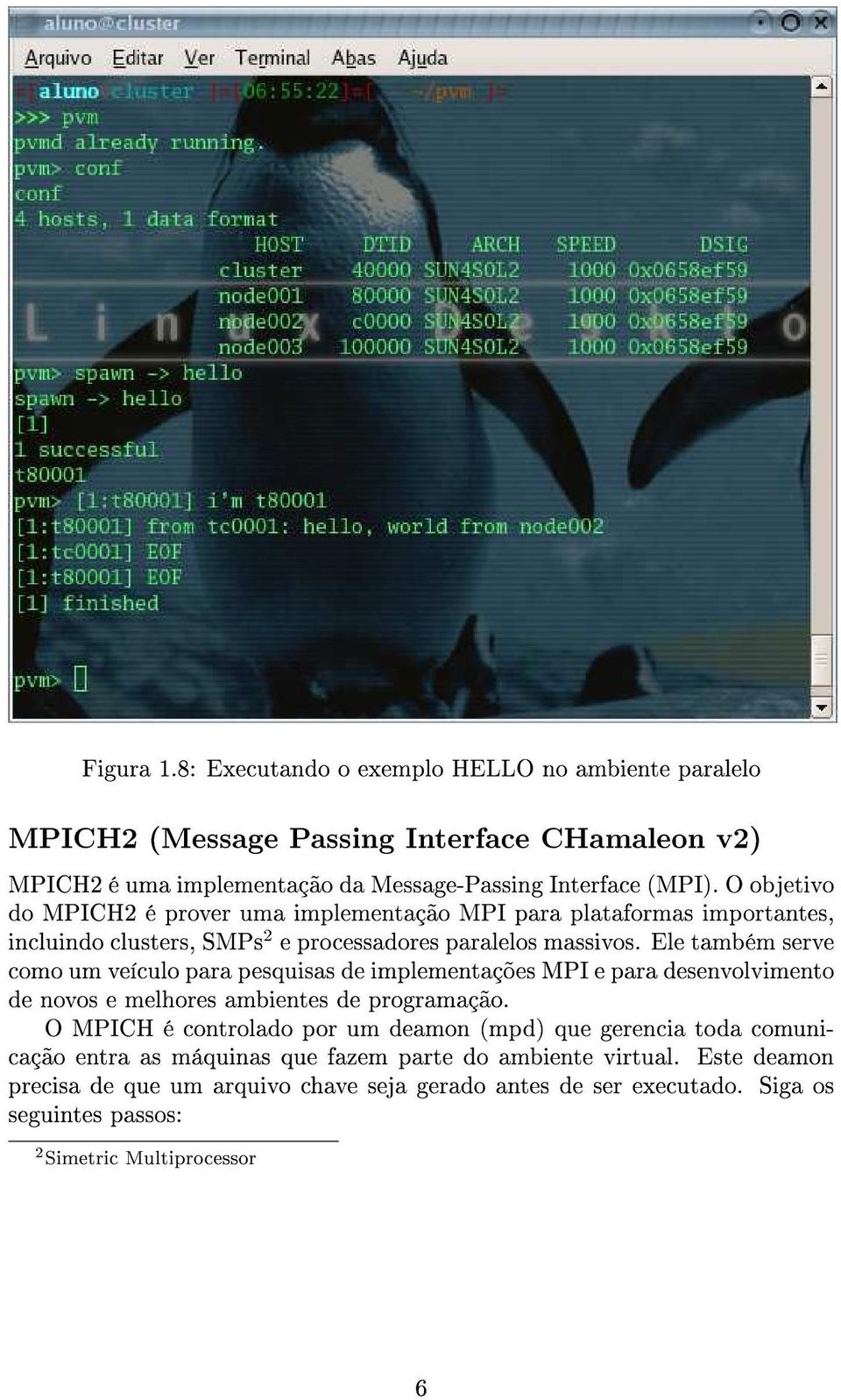 Ele também serve como um veículo para pesquisas de implementações MPI e para desenvolvimento de novos e melhores ambientes de programação.