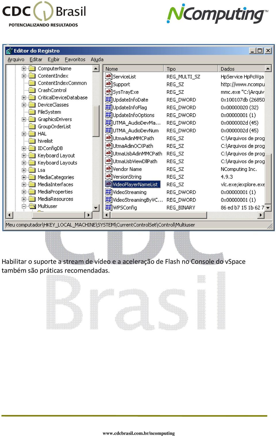 Flash no Console do vspace