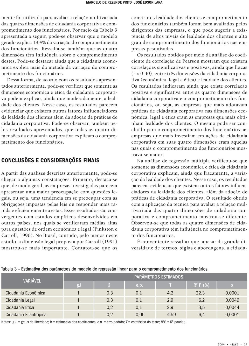 Ressalta-se também que as quatro dimensões têm influência sobre o comprometimento destes.