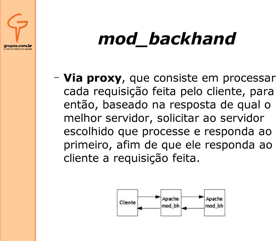 servidor, solicitar ao servidor escolhido que processe e