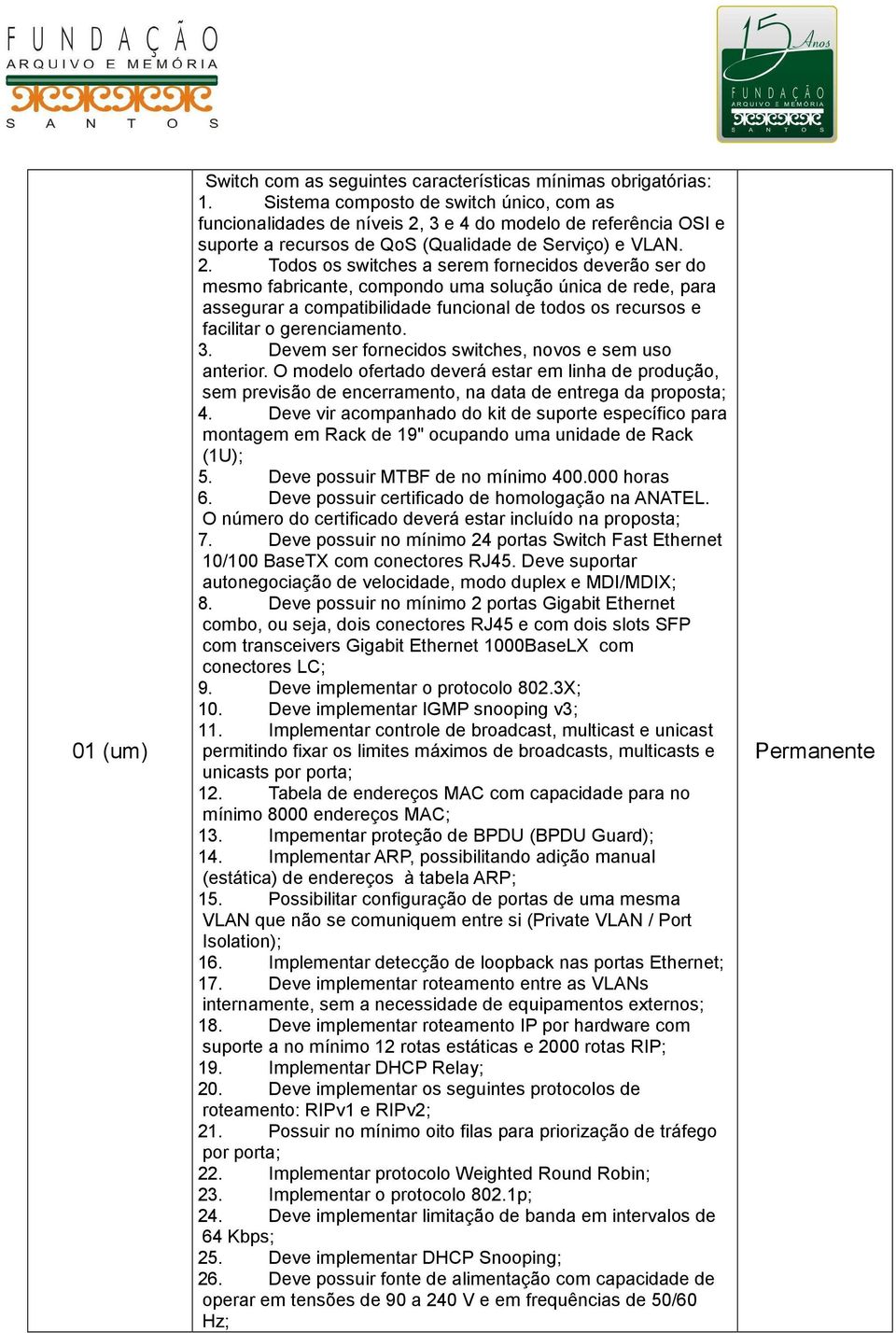 3 e 4 do modelo de referência OSI e suporte a recursos de QoS (Qualidade de Serviço) e VLAN. 2.