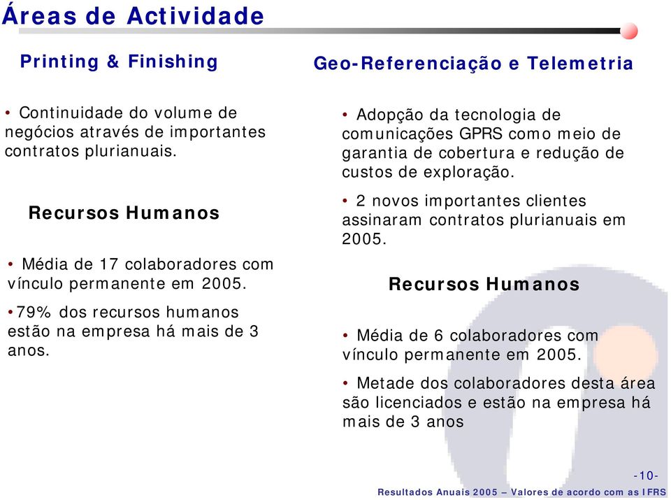 Adopção da tecnologia de comunicações GPRS como meio de garantia de cobertura e redução de custos de exploração.