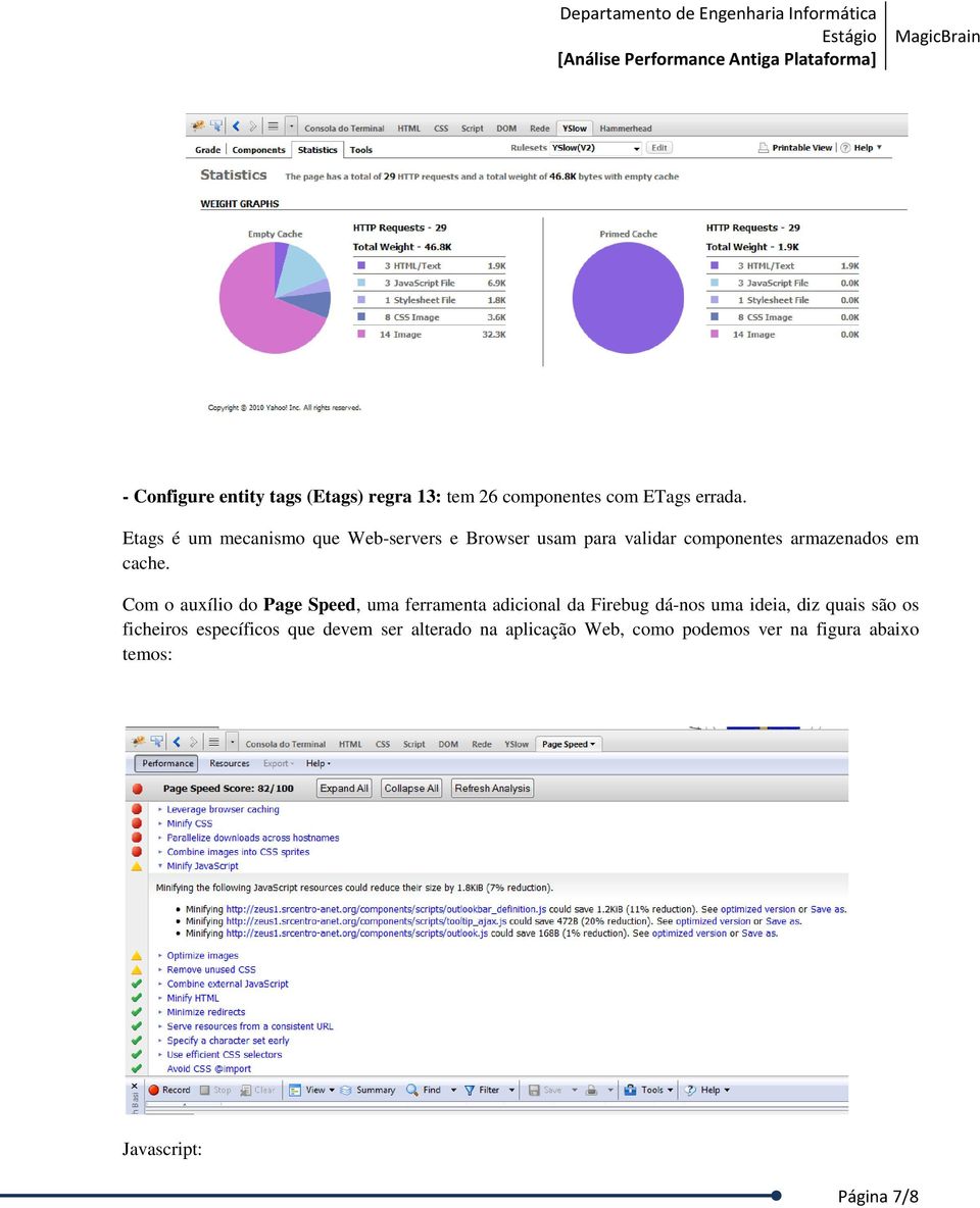 Com o auxílio do Page Speed, uma ferramenta adicional da Firebug dá-nos uma ideia, diz quais são os