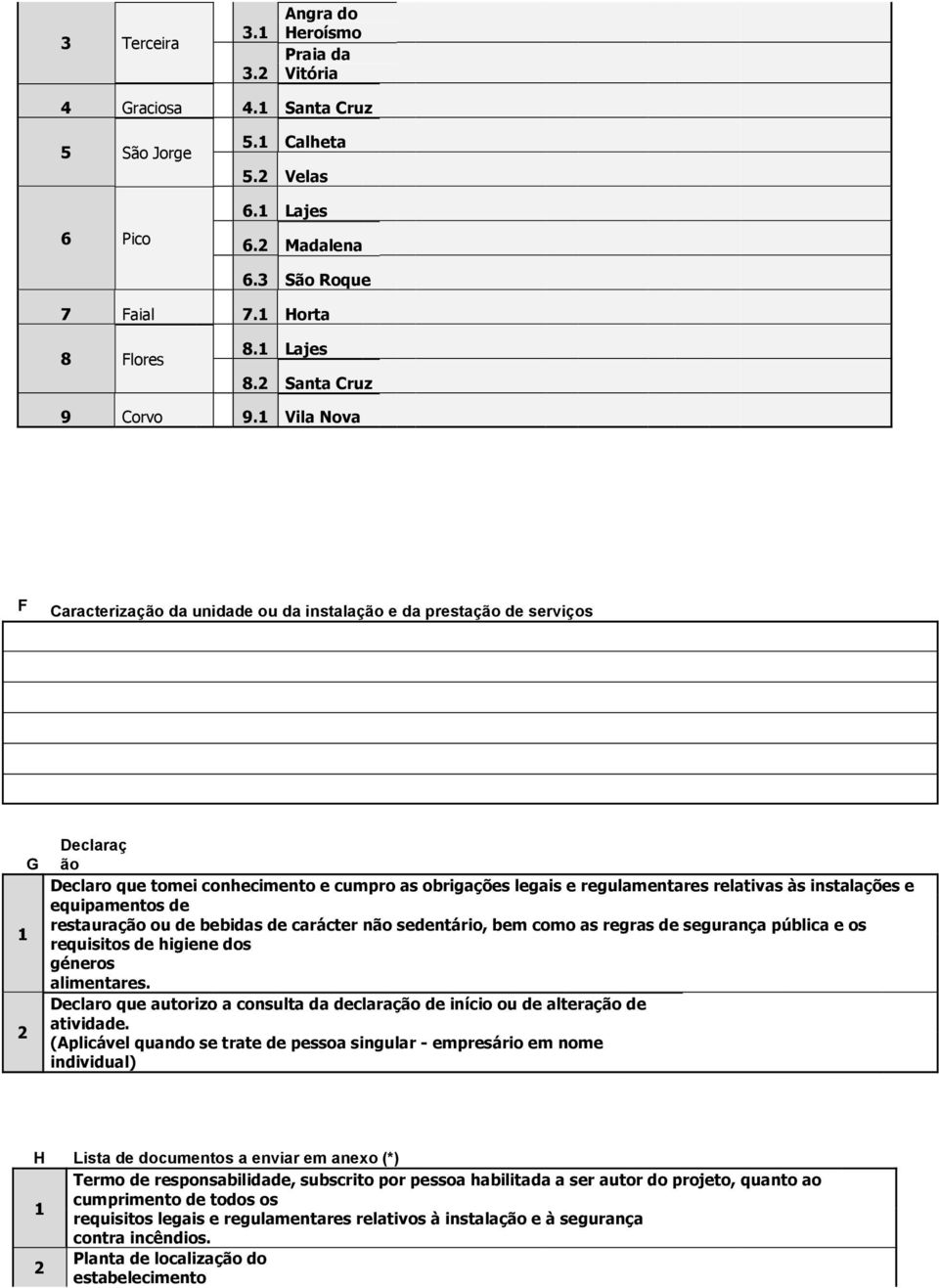 crácter não sentário, bem como s regrs segurnç públic e os requisitos higiene dos gén limentr. Decl que utorizo consult d clrção ou lterção tivid.