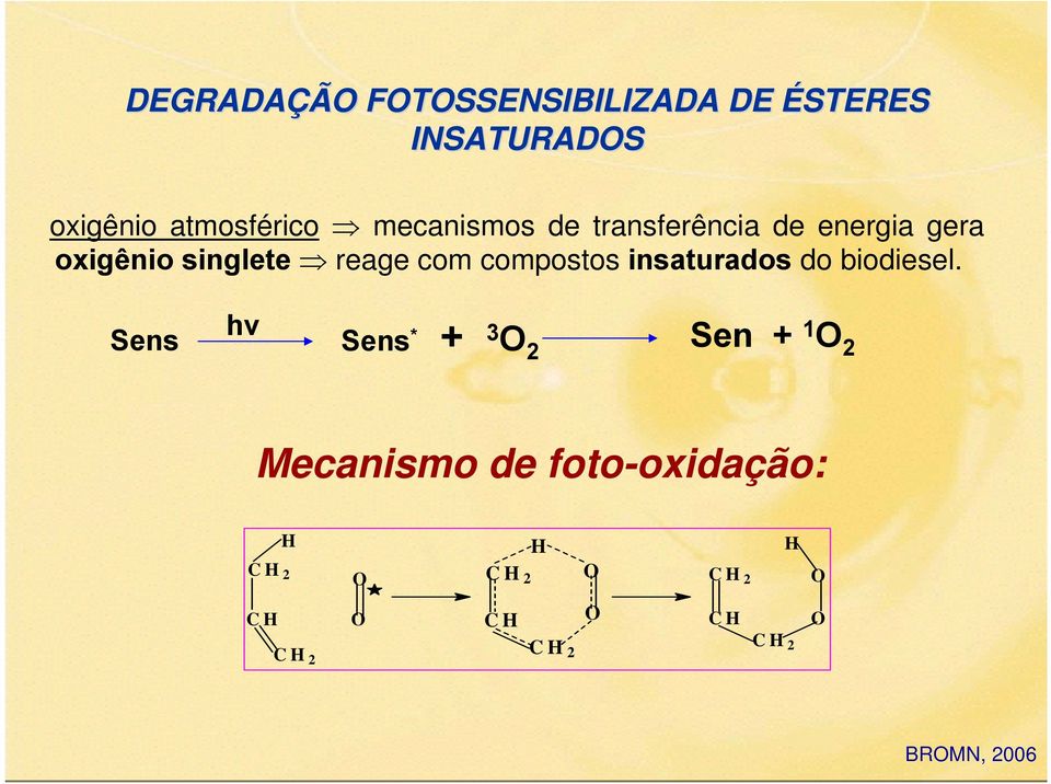 compostos insaturados do biodiesel.