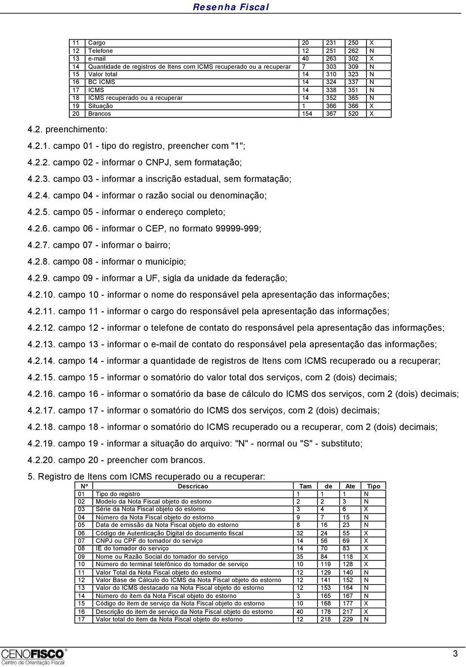 2.2. campo 02 - informar o CNPJ, sem formatação; 4.2.3. campo 03 - informar a inscrição estadual, sem formatação; 4.2.4. campo 04 - informar o razão social ou denominação; 4.2.5.