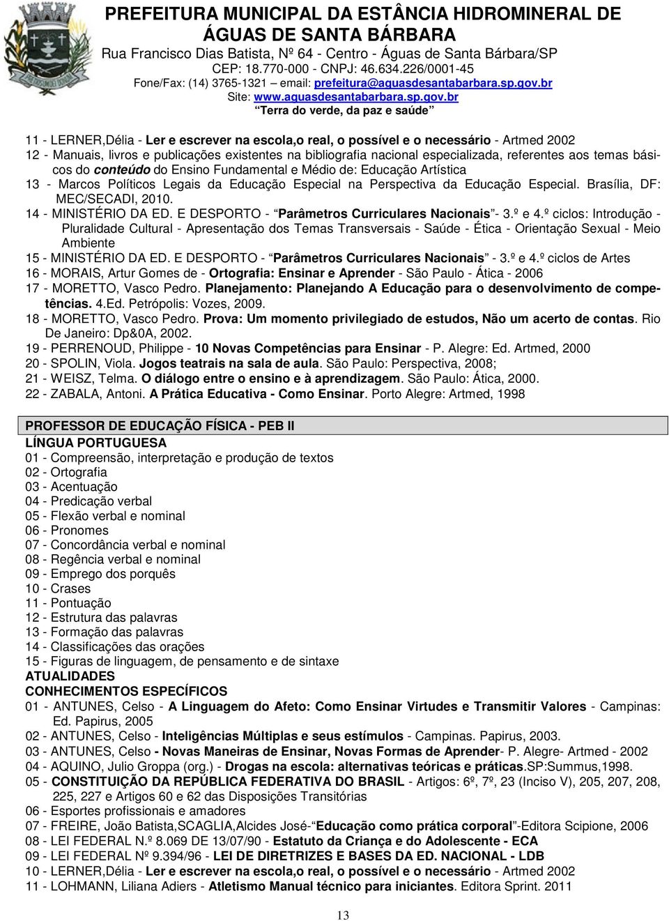 14 - MINISTÉRIO DA ED. E DESPORTO - Parâmetros Curriculares Nacionais - 3.º e 4.