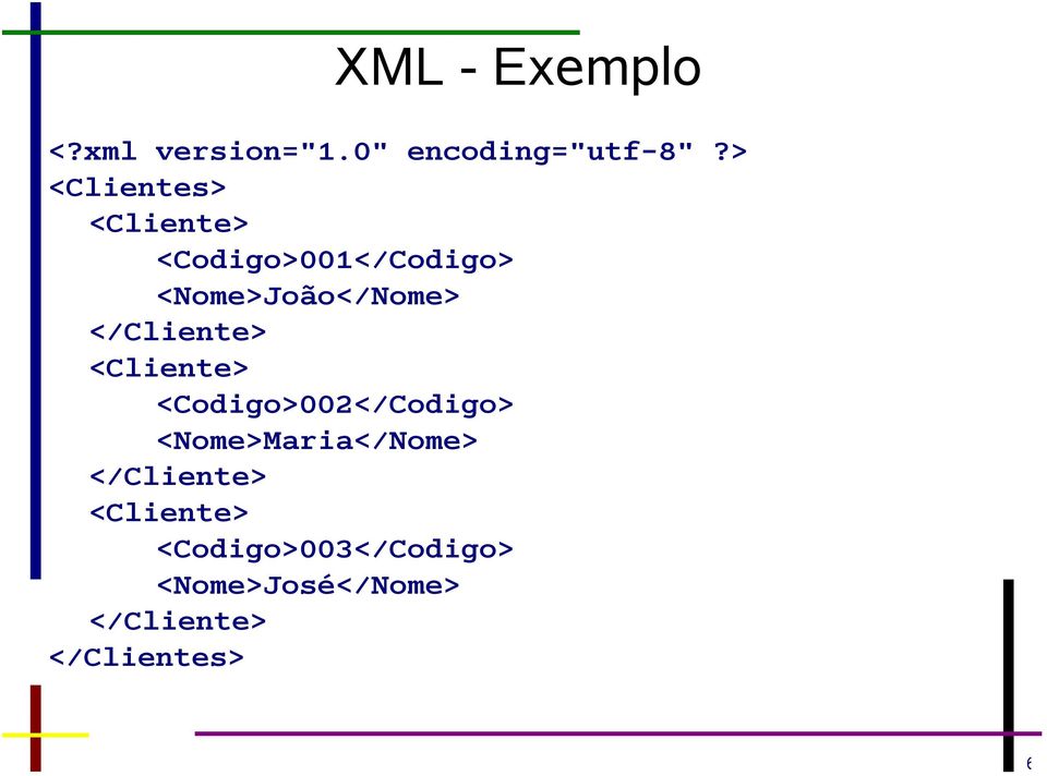 </Cliente> <Cliente> <Codigo>002</Codigo> <Nome>Maria</Nome>