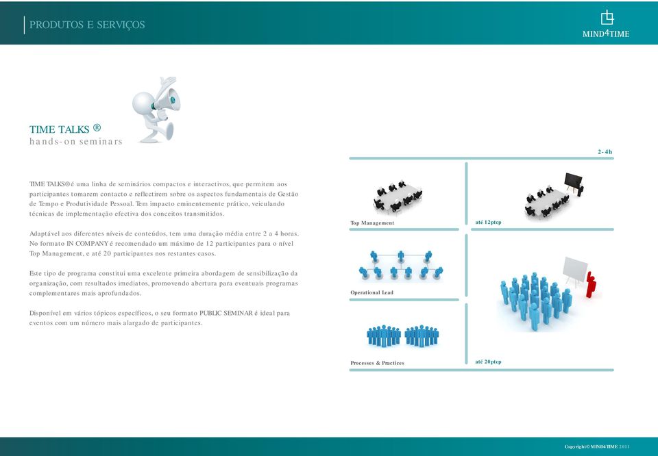 Adaptável aos diferentes níveis de conteúdos, tem uma duração média entre 2 a 4 horas.