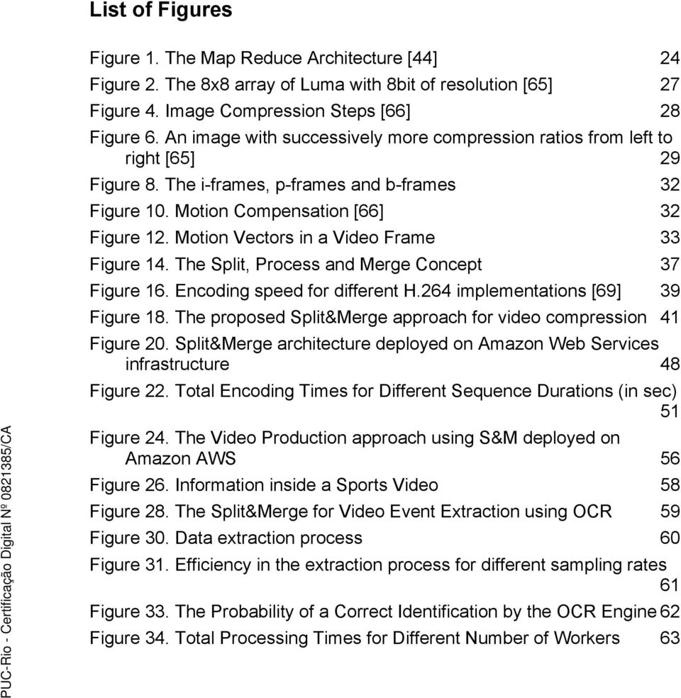 Motion Vectors in a Video Frame 33! Figure 14. The Split, Process and Merge Concept 37! Figure 16. Encoding speed for different H.264 implementations [69] 39! Figure 18.