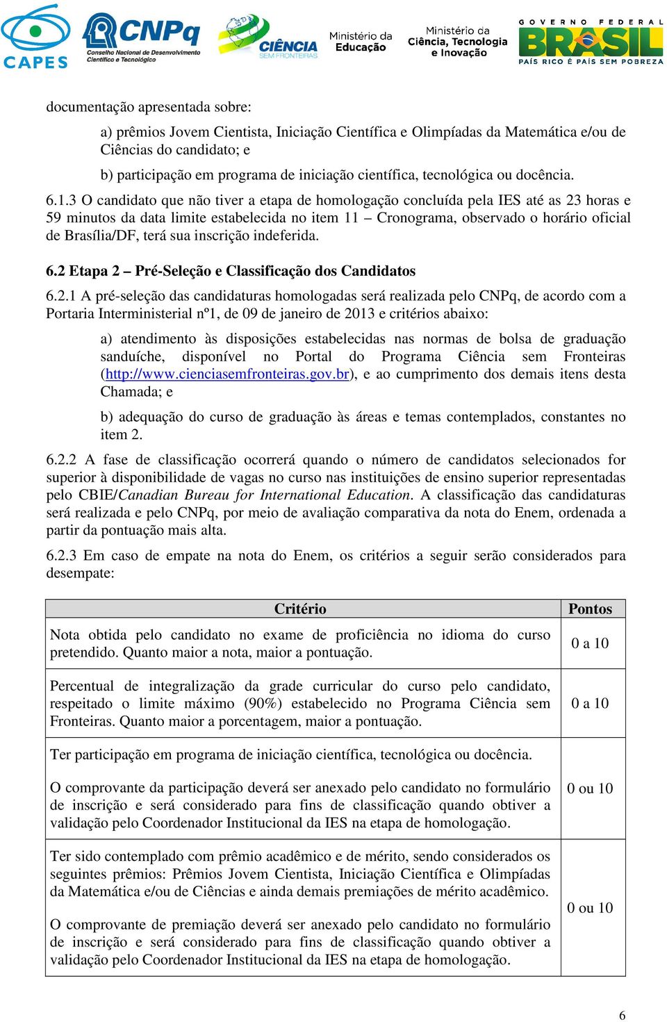 3 O candidato que não tiver a etapa de homologação concluída pela IES até as 23 horas e 59 minutos da data limite estabelecida no item 11 Cronograma, observado o horário oficial de Brasília/DF, terá