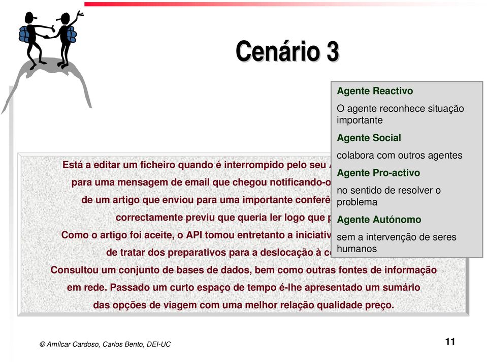 Agente Autónomo Como o artigo foi aceite, o API tomou entretanto a iniciativa, sem sem a o intervenção questionar, de seres de tratar dos preparativos para a deslocação à conferência.