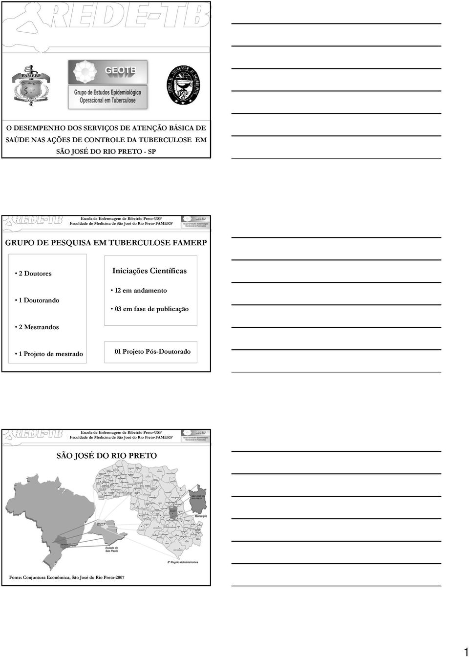 12 em andamento 1 Doutorando 03 em fase de publicação 2 Mestrandos 1 Projeto de mestrado 01