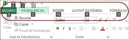 TECLAS DE ATALHO EXCEL 2013 Este artigo descreve o que são as Dicas de Tecla e como você pode usá-las para acessar a faixa de opções.