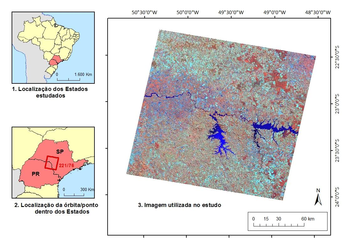 (valores de reflectância na superfície terrestre), destacando a importância da correção do espalhamento atmosférico para a análise espectral de alvos terrestres em ambiente tropical.