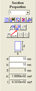 Figura 10 - Entrada das propriedades geométricas das seções transversais. A partir deste ponto serão introduzidas as condições dos suportes, no caso, apoio móvel, engastamento e rótula.