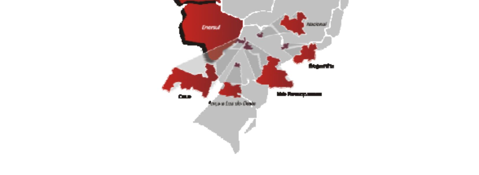 Tabela 14 Distribuidoras do Grupo Rede Distribuidoras Estado de Atuação Percentual do Território Brasileiro CEMAT Mato Grosso 10,6% CELPA Pará 14,7% ENERSUL Mato