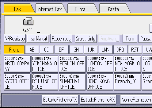 4. Fax 3. Certifique-se de que [Tx Imed.] não esteja seleccionado. 4. Coloque o original no ADF. 5. Efectue as definições de leitura, como formato e resolução. 6.