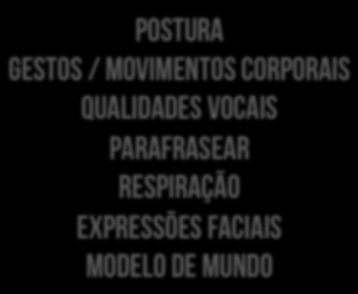 Postura Gestos / movimentos corporais Qualidades vocais