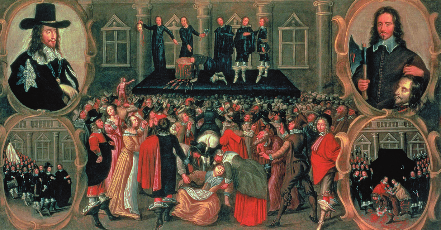 6. A imagem a seguir representa a execução do rei Carlos I da Inglaterra no fim do que ficou conhecido como Revolução Puritana.