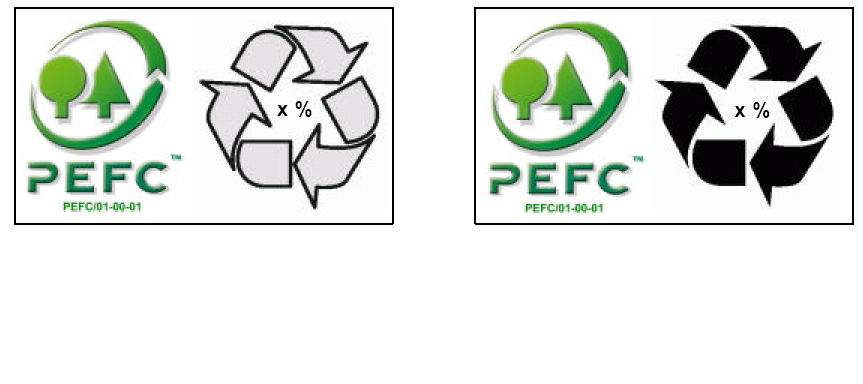 CoC - OPÇÕES DE DECLARAÇÃO PEFC Declaração % de material certificado Presença de Reciclado Método C-o-C Oriundo de MFS 100 % Não Separação