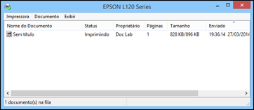 Você pode controlar a impressão usando as opções na tela. Para cancelar a impressão, clique com o botão direito do mouse em qualquer trabalho de impressão e clique em Cancelar.