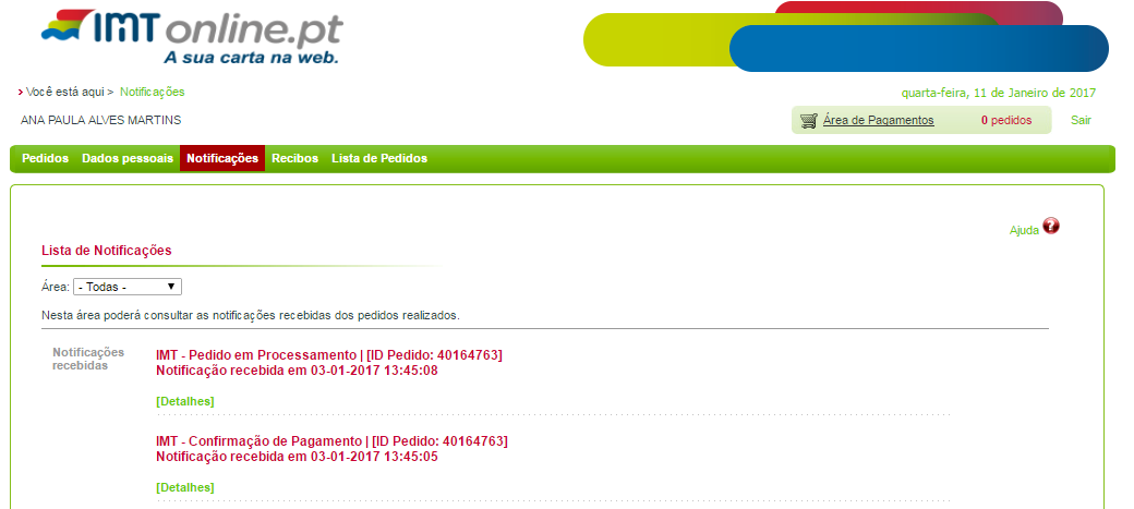 Caso necessite de alterar algum dos dados pessoais, deverá remeter um e-mail para imtonline@imt-ip.