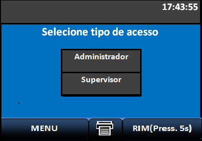 Menu O RepZPM possuí funções selecionáveis através do menu do Administrador e menu do Supervisor, sendo seu acesso protegido por senha.