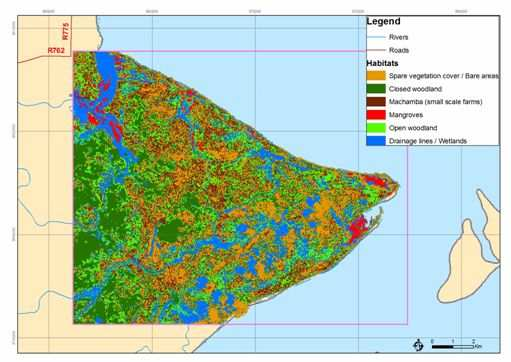 Figura 5.7 Terras Húmidas Com Cobertura Herbácea, Área de Afungi Os diversos tipos de habitats localizados na área de Cabo Delgado são ilustrados na Figura 5.
