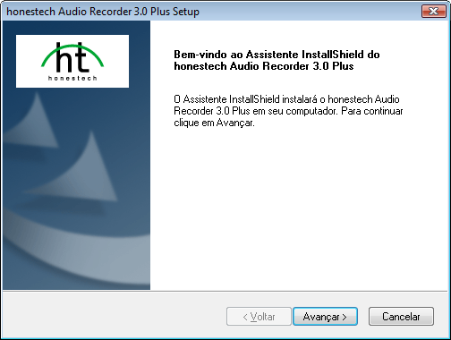 7. Audio Recorder 3.0 Plus 2. Instalação do honestech Audio Recorder 3.0 Plus 2.1. Instalação do honestech Audio Recorder 3.0 Plus 2.1.1. Insira o CD de instalação na unidade de CD/DVD do computador.