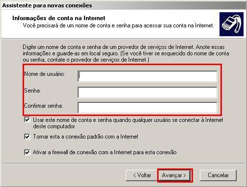 22- No campo Nome do provedor, digite o nome do seu provedor de Internet.