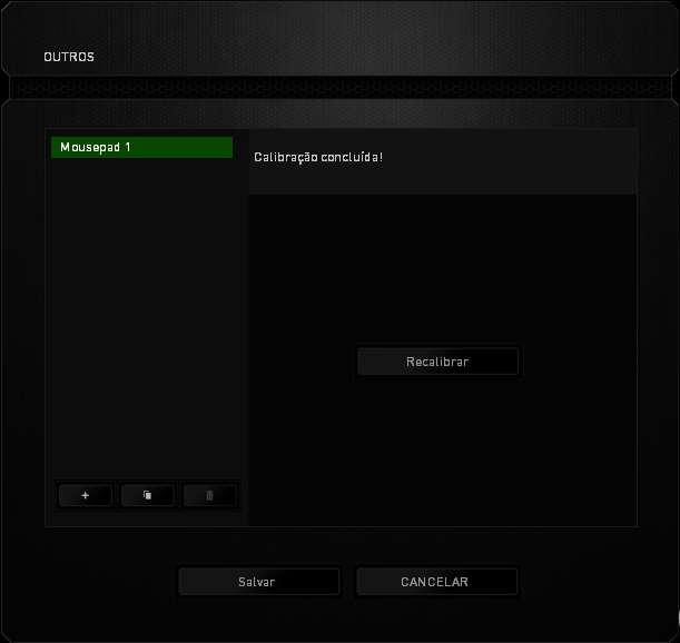 Neste submenu, você pode ajustar manualmente o Sensor de precisão Razer para que se adapte à sua superfície.