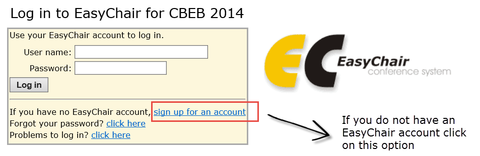 CBEB 2014 - Instruções para Submissão de Artigos (No caso de problemas com sua submissão, entre em contato com o suporte técnico por meio do endereço - cbeb2014@easychair.