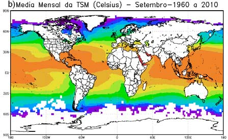 X ' X X (1) onde: ' X = anomalia; X = média climatológica; X = valor total Após obter as anomalias mensais de TSM, foram realizados scripts gs para gerar as anomalias anuais e as figuras no GRADS.